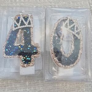 Glittery 40th Birthday Cake Toppers